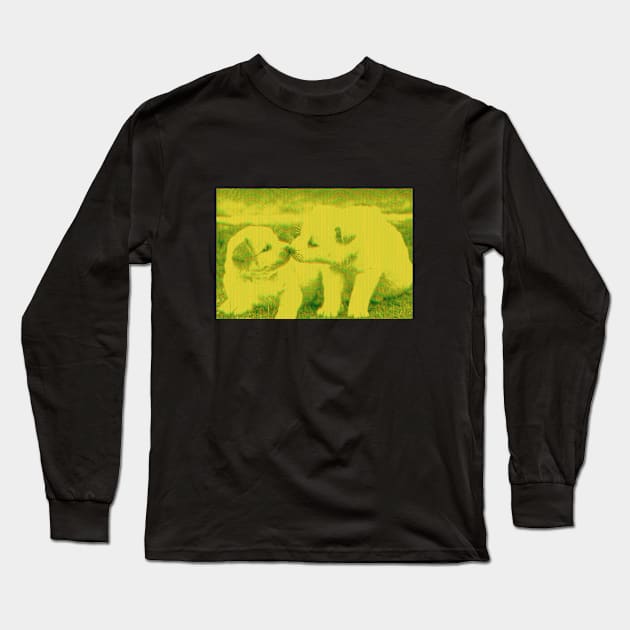 Cute happy dog Long Sleeve T-Shirt by mobilunik